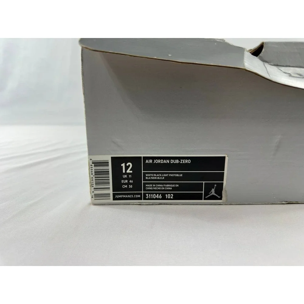 Nike Air Jordan Dub-Zero 'Photo Blue' 2005 Men's 311046-102 Size 12